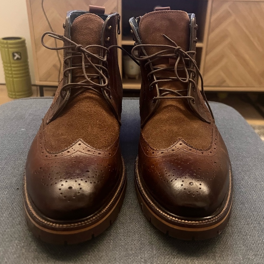 Johnston & Murphy XC Flex Cody Wingtip Zip Boots- worn 2x